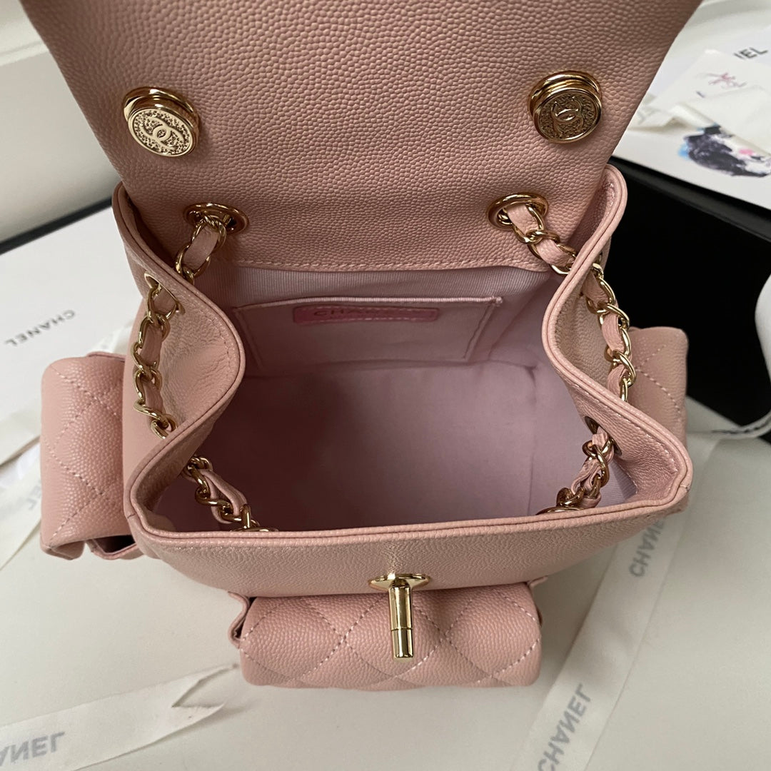 Luxury Quilted Backpack with Chain Detail