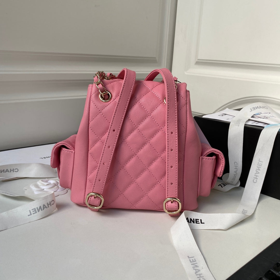 Luxury Quilted Backpack with Chain Detail