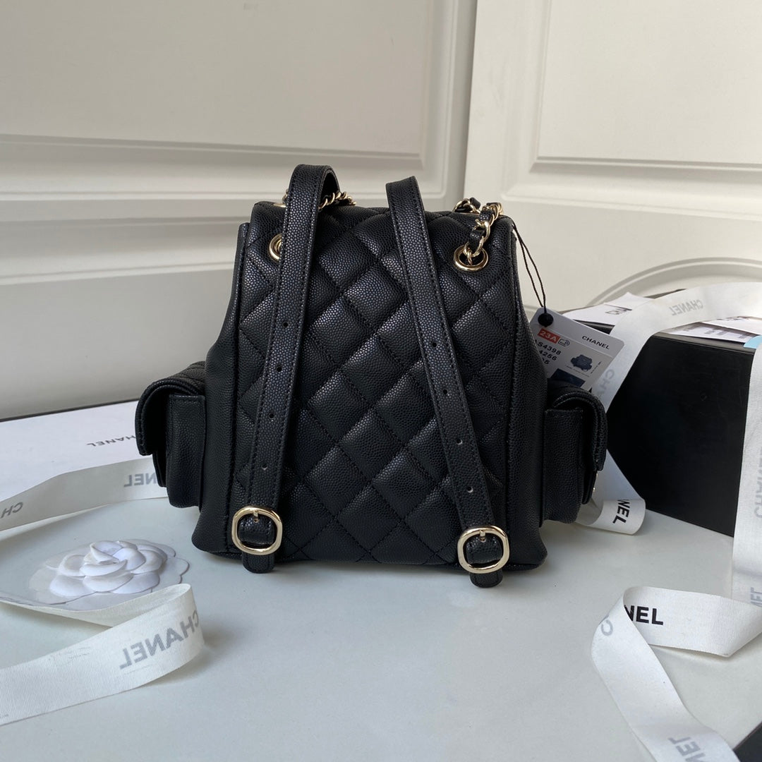 Luxury Quilted Backpack with Chain Detail