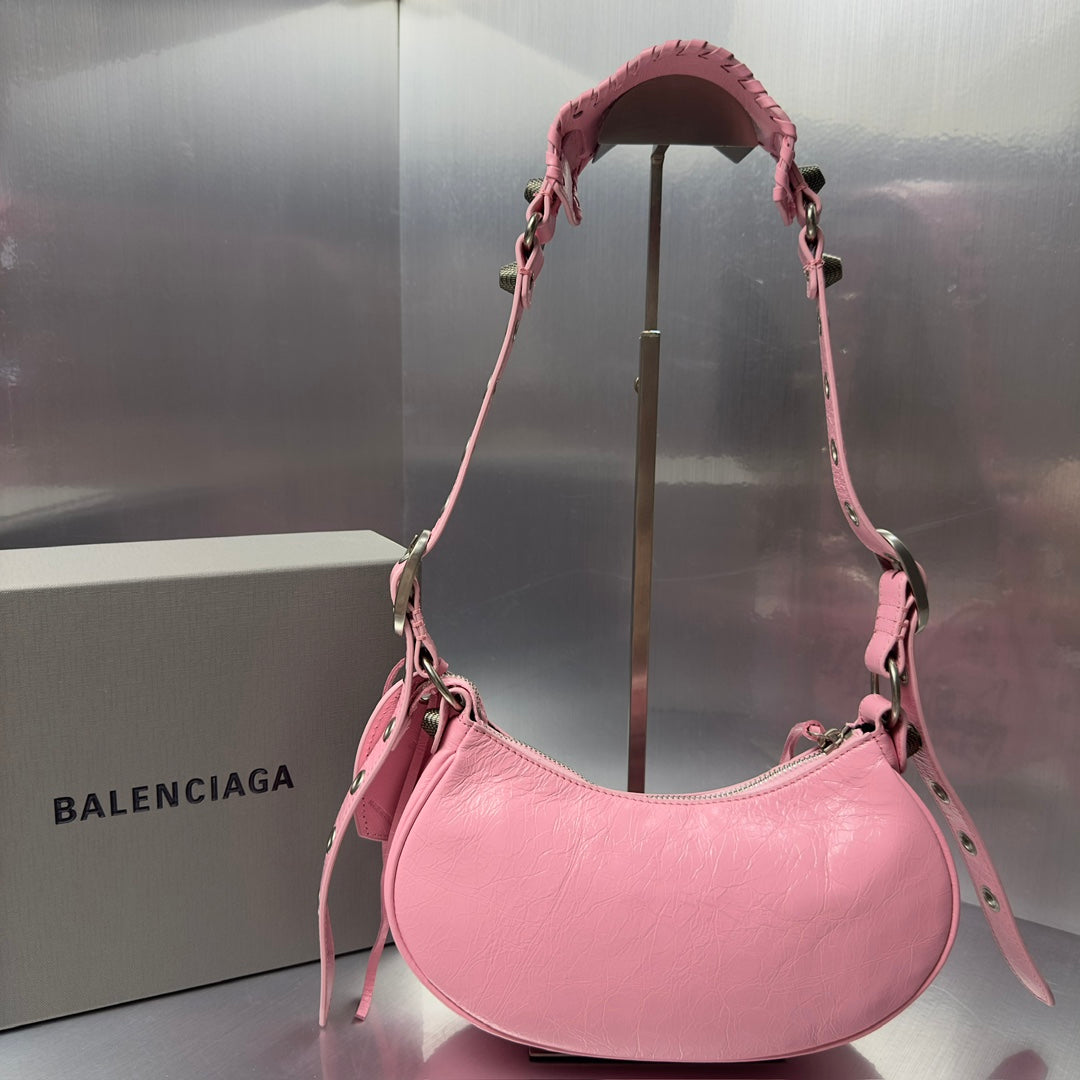 Pink Graffiti-Style Shoulder Bag with Heart Charm