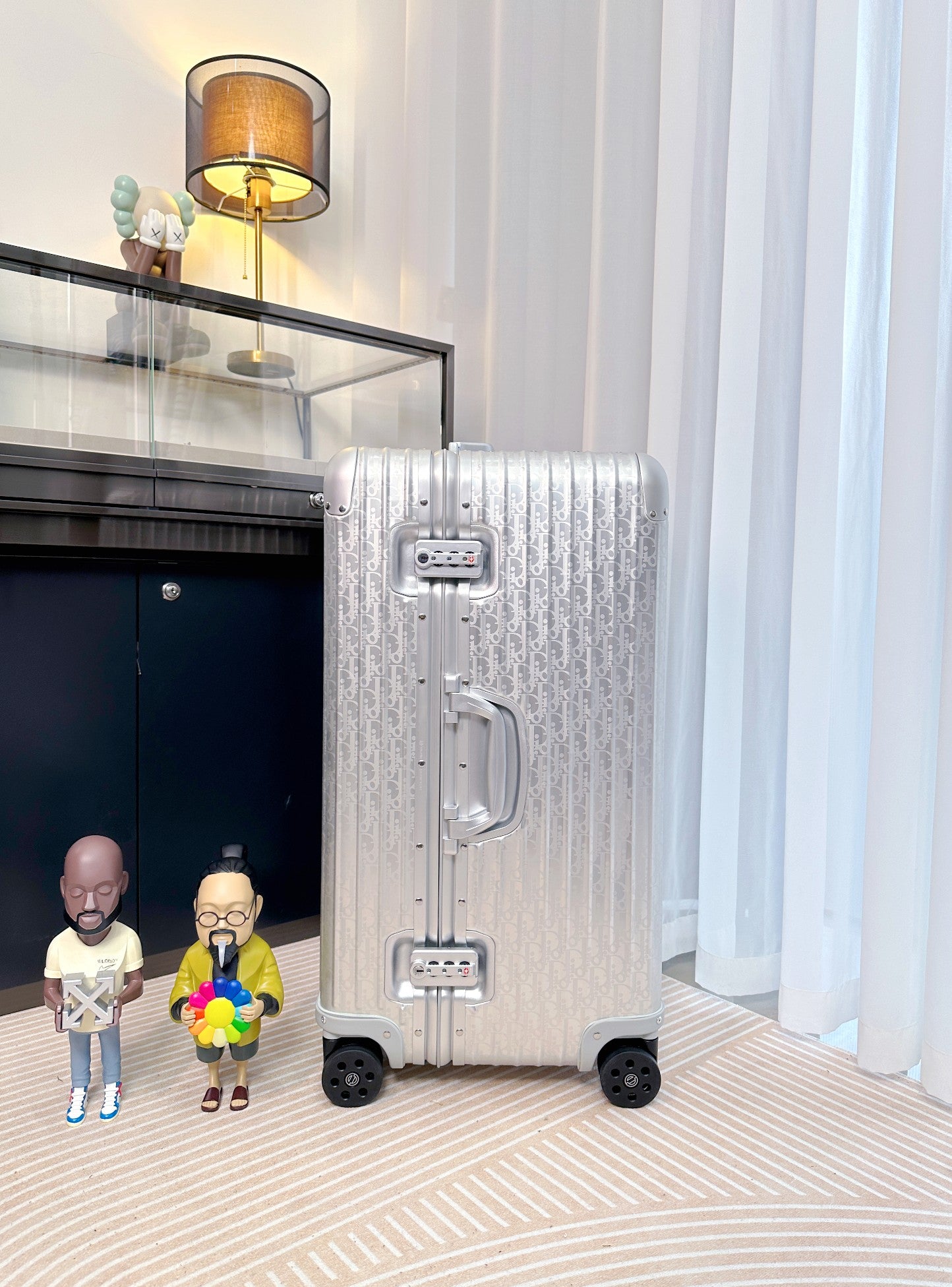 Luxury Monogram Silver Hard-Shell Suitcase
