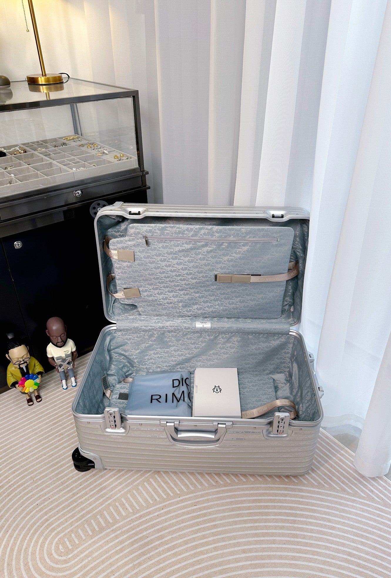 Luxury Monogram Silver Hard-Shell Suitcase