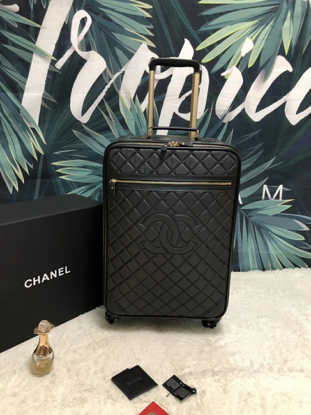 Quilted Luggage with Spinner Wheels