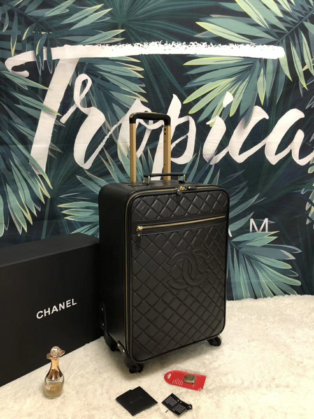 Quilted Luggage with Spinner Wheels