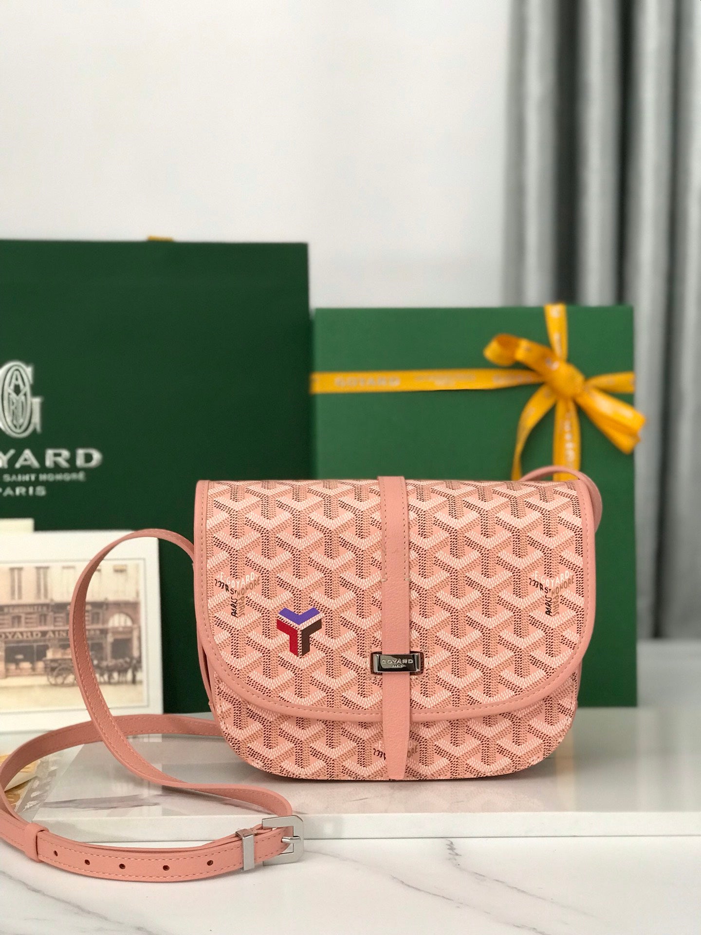 Pink Patterned Crossbody Shoulder Bag